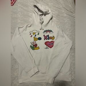 Be Kind White Graphic Hoodie
